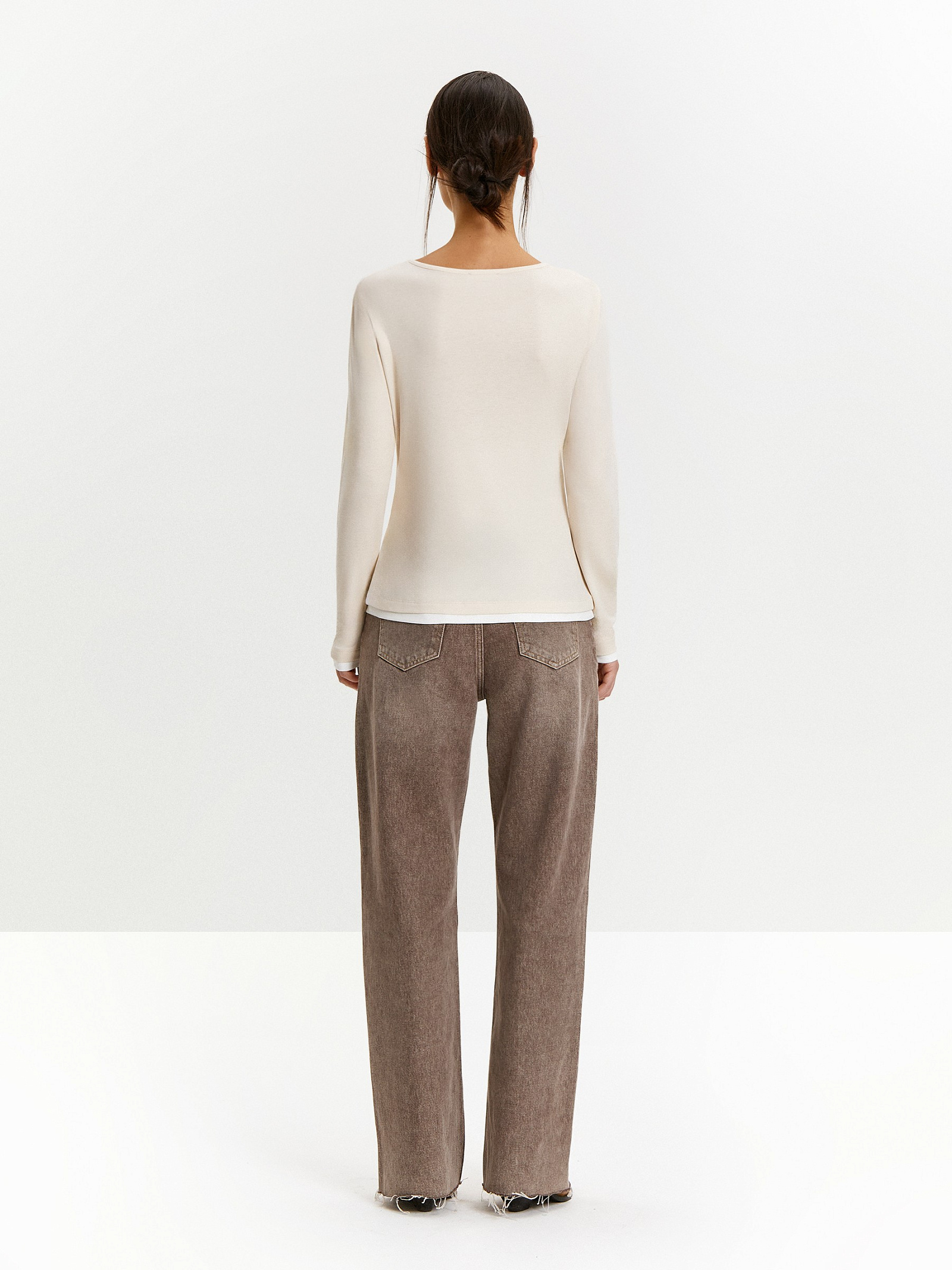 Лонгслив однотонный из вискозы